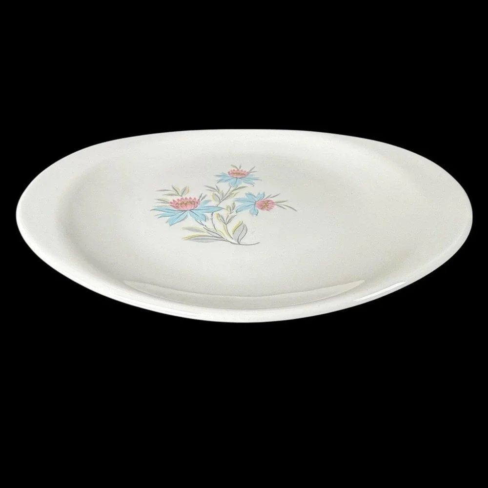 Vintage‎ MCM Steubenville Fairlane Pink Blue Flower Serving Plate 11.75